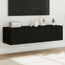 vidaXL 2 db fekete falra szerelhető TV-szekrény LED-del 60x35x31 cm (837270) - balena