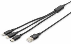 ASSMANN Digitus AK-300160-010-S USB kábel 1 M USB A USB C Fekete (AK-300160-010-S) (AK-300160-010-S)