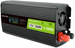 Green Cell Car Power Inverter ® 12V to 230V, 500W/1000W (INVGC12P500LCD) (INVGC12P500LCD)