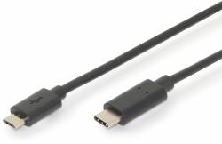 ASSMANN USB Type-C connection cable, type C to micro USB M/M, 1.8m, 3A, 480MB, 2.0 Version, bl (AK-300137-018-S)
