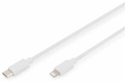 ASSMANN USB charger/data cable, Lightning - USB-C M/M, 1.0m, PVC, MFI, white (DB-600109-010-W)