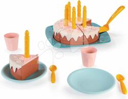 Ecoiffier Tort de ziua de naștere cu lumânări și glazură Vert Azur Écoiffier cu tacâmuri 20 piese de la 18 luni (ECO1680)
