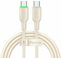 Mcdodo Cablu Date si Incarcare LED, Mcdodo, Fast Charge 65W USB-C - USB-C, incarcare rapida, pentru Samsung / iPhone 15 / Plus / Pro / Max / Xiaomi / Oppo, 1M, bej (CA-4770)