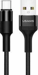 USAMS U5 USB Type-A apa - USB Type-C apa Adat és töltőkábel - Fekete (1.2m) (SJ221TC01)