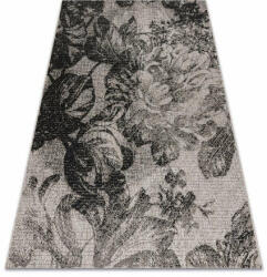 My carpet company kft Fonott sizal floorlux szőnyeg 20491 virágok ezüst / fekete 200x290 cm (DEV917)