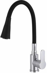 Gamma Flex 3000, szabadon álló mosogató csaptelep rugalmas karral, fekete-króm, GMA-BFX-3000CH (GMA-BFX-3000CH)