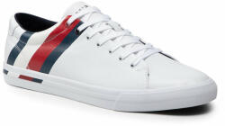 Tommy Hilfiger Sneakers Tommy Hilfiger Corporate Stripes Leather Vulc FM0FM04003 White YBR Bărbați