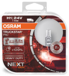 OSRAM Set 2 Becuri Camion 24V H1 70 W Truckstar Pro +120% Nextgen Osram (CO64155TSP-HCB)
