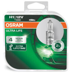 OSRAM Set 2 Becuri 12V H1 55 W Ultra Life Osram (CO64150ULT DUO)