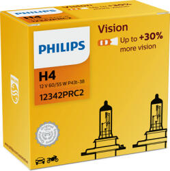 Philips Set 2 Becuri Far H4 P43T 60 55W 12V Vision Philips (CO12342PRC2)