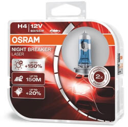 OSRAM Set 2 Becuri 12V H4 60 55 W Night Breaker Laser Nextgen +150% Osram (CO64193NL-HCB)