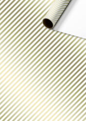 Stewo tekercses csomagolópapír (70x200 cm) fehér, arany csíkos, Stribe (4) (2528596780)