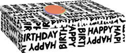  Stewo ajándékdoboz A3, fehér, fekete, Happy Birthday, Forby (4) (2551533560)