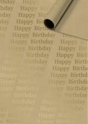  Stewo tekercses csomagolópapír (70x150 cm) kraft, arany Happy Birthday, Bender (4) (2528529880)