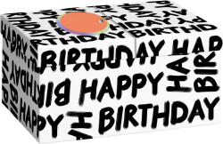  Stewo ajándékdoboz A5, fehér, fekete, Happy Birthday, Forby (4) (2551533597)