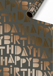  Stewo tekercses csomagolópapír (70x150 cm) fekete, rosegold Happy Birthday, Vinci (4) (2528533467)