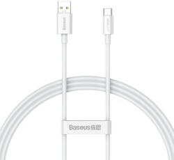  USB töltő- és adatkábel, USB Type-C, 100 cm, 65W, törésgátlóval, gyorstöltés, Baseus Superior, CAYS000902, fehér