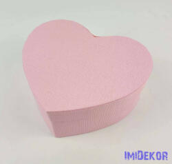  Szív papírdoboz 18x16x8 cm - Bordás Rózsaszín