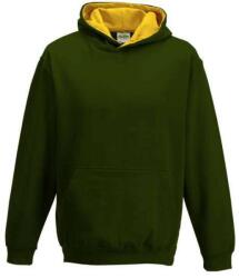 Just Hoods Hanorac copii Just Hoods Varsity, Forest Green/Gold (awjh003jfo/go)