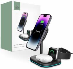 Vezeték Nélküli Töltő 3in1 Qi15w-a27 Magnetic Magsafe Wireless Charger Black