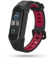 Okosóra Szíj Xiaomi Mi Band 5 / 6 / 6 Nfc Heyband Shield Fekete/piros