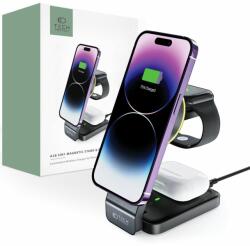  Vezeték Nélküli Töltő 3in1 Qi15w-a28 Magnetic Magsafe Wireless Charger Black