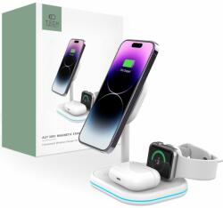 Vezeték Nélküli Töltő 3in1 Qi15w-a27 Magnetic Magsafe Wireless Charger White