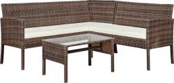 Mobikon Set mobilier gradina 2 piese rattan maro bej Fariel 70.5x43x39 cm, 160x58x75 cm (0000371938) - decorer