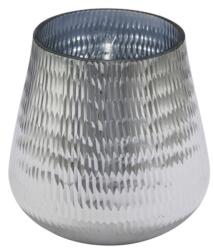  Ezüst színű üveg mécsestartó - 11cm