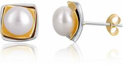 JwL Luxury Pearls Cercei din argint bicolori cu perlă adevărată JL0622
