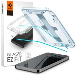 Spigen Folie de protectie Ecran Spigen EZ FIT pentru Samsung Galaxy S24 S921, Sticla Securizata, Full Glue, Set 2 bucati