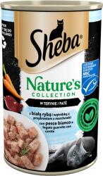 Sheba Cutie SHEBA 400 g Nature's Collection - hrana umeda completa pentru pisici adulte, cu peste alb si ficat cu garnitura de morcovi, in terina