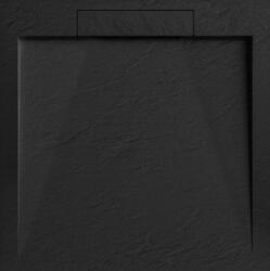 AREZZO design design STONE pala hatású öntött márvány zuhanytálca, 90x90 cm-es, fekete (2 doboz) (AR-DYT099LB)