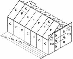 tartalék üveg az üvegházhoz VITAVIA URANUS 6700 PC 4 mm LG2537 (LG2537)