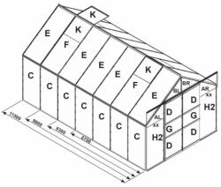 tartalék üveg az üvegházhoz VITAVIA URANUS 11500 PC 4 mm LG2543 (LG2543)