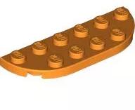 LEGO® 18980c4 - LEGO narancssárga lap lekerekített sarkokkal, 2 x 6 méretű (18980c4)