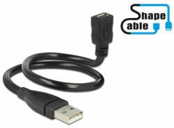 Delock Cablu Delock USB 2.0 Type-A masculin > USB 2.0 Micro-B feminin ShapeCable 0, 35 m (83921)