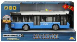 Maxx Wheels Autobuz cu lumini si sunete, City Service, Maxx Wheels, 1: 16, Albastru
