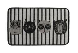 Delta Carpet Covor Dreptunghiular pentru Usa de Intrare, Negru / Gri, 50 x 80 cm, Antiderapant, Model Flex Animale (X-19637-08-0508)
