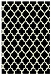 Delta Carpet Covor Dreptunghiular, 80 cm x 150 cm, Alb / Negru, Model Kolibri (KOLIBRI-11158-180-0815)