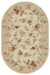 Delta Carpet Covor Oval, 200 x 300 cm, Crem / Bej, Model Flori Lotos (LOTUS-551-100-O-23) Covor