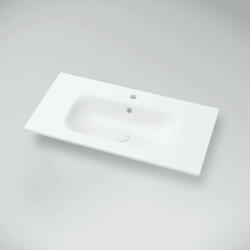 MARMY Aspen beépíthető öntött márvány mosdó 100x46 cm, fényes fehér 807260101110 (80 7260 10 11 10)