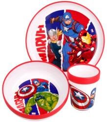 Stor - Veselă de plastic pentru copii, AVENGERS Micro, farfurie, castron, ceașcă, 57781 (8412497577811) Set pentru masa bebelusi