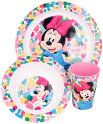 Stor - Veselă de plastic pentru copii MINNIE MOUSE farfurie, bol, ceașcă, MICRO, 51149 (8412497511495) Set pentru masa bebelusi
