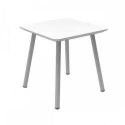 Julien műanyag kerti kisasztal, fehér asztallap, szürke lábak (219259)