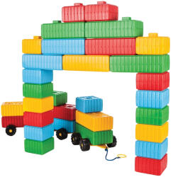 Pilsan Jucarie Pilsan Cuburi de construit Brick Blocks and Car Set 43 piese - cosuletulcujucarii