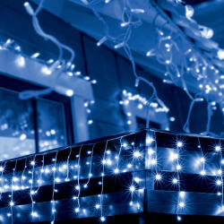 Somogyi Elektronic LED izzós IDŐZÍTŐS jégcsap fényfüggöny 300 LEDes, 8 programos, 10 m. KKF 308/BL (KKF 308/BL)