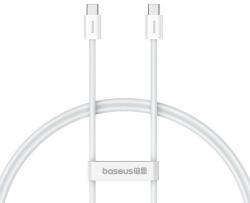  USB Type-C töltő- és adatkábel, USB Type-C, 100 cm, 30W, törésgátlóval, gyorstöltés, PD, Baseus Superior, P10365200211-00, fehér