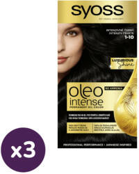 Syoss Color Oleo intenzív olaj hajfesték 1-10 intenzív fekete (3x1 db) - beauty
