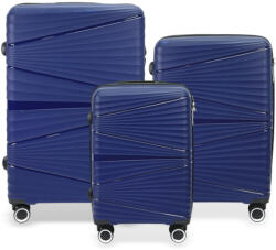  Polipropilén Bőrönd Szett - 3 Az 1-Ben Készlet 008-Es Modell - Sötét Kék (PP08-KEK-SET)